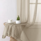 Aiyufeng Taupe Sheer Curtains 63 Inches Long 2 Panels Set, Semi Transparent - Image 6