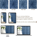 Chyhomenyc Dusty Blue Short Curtains 45 Inch Length 2 Panels, Light Filtering - Image 8