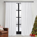 RYB HOME White Velvet Curtains 84 inches 2 Panels Set by RYBHOME