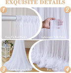 10ft x 15ft White Tulle Backdrop Curtain - Image 6