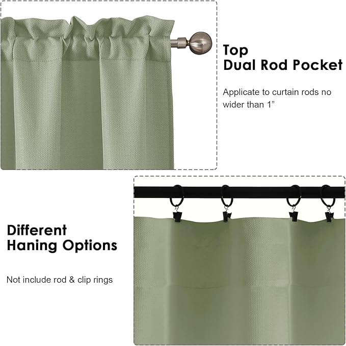 OWENIE Bob 1 PCS Light Green Valances - Image 4