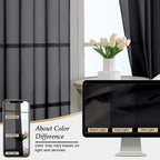 Black Sheer Curtains 90 Inches Long 2 Panels Set - Image 7