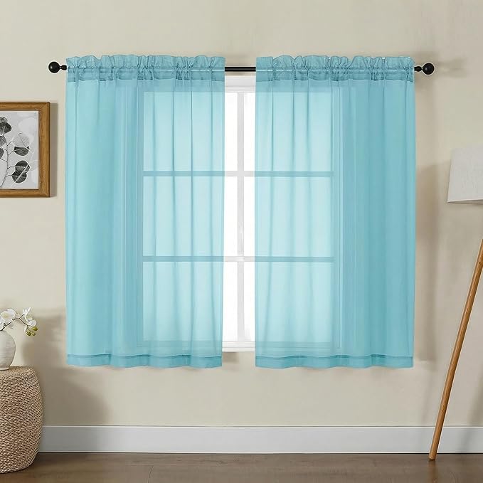 Gwine Sheer Curtains for Living Room 45 inch Length by Gwine