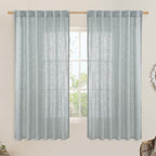 LAMIT Faux Linen Curtains 63 inches Long by LAMIT