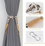 NICEEC 2 Pack Natural Cotton Rope Curtain Tiebacks Elegant Boho Style - Image 2