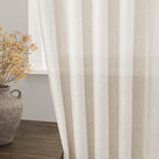 Beige Linen Textured Curtains 2 Panels Set 60 Inches Long - Image 4