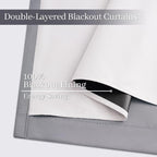 Yakamok Grey Room Darkening 100% Blackout Curtains Grommet Window Treatments - Image 4