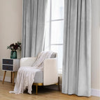 MIULEE Greyish White Velvet Curtains 96 inches 2 Panels - Image 7