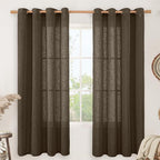 LAMIT Dark Brown 72 inch Linen Curtains by LAMIT