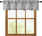 OWENIE Grey Valances for Windows 1 Pcs, Light Filtering Textured Farmhouse by OWENIE