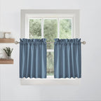 RYB HOME Short Kitchen Valances and Curtain Set, Thick Faux Linen Blended - Image 6