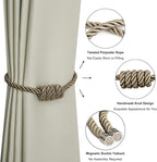 BEL AVENIR Magnetic Curtain Tiebacks, Decorative Drapery Holdbacks Modern Woven - Image 4