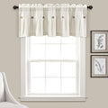 Lush Decor Linen Button Farmhouse Valance Curtians 52"W x 18"L Off White by LushDecor