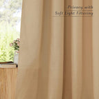 NICETOWN Burlap Linen Doorway Curtains 80 inches Long, Grommet Thick Linen - Image 3