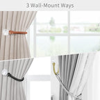 Hion Curtain Holdbacks Gold 2pcs, Curtain Tiebacks Wall Mounted Curtain Hooks - Image 4