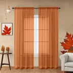 OWENIE Orange Sheer Curtains 96 Inch Length, Elegant Sheer Curtains by OWENIE