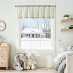 jinchan Valance Curtain Linen Textured Striped Window Curtain - Image 3