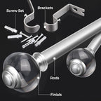 Curtain Rods for Windows 66 to 120, USFOOK 7/8 Inch Telescoping Splicing - Image 7