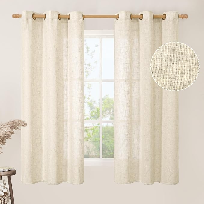 LAMIT Linen Curtains 63 inches Long by LAMIT