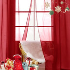 SpaceDresser Sheer Voile Window Treatment Rod Pocket Curtain Panels - Image 3