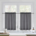 DWCN Dark Grey Sheer Curtains for Kitchen Windows by DWCN