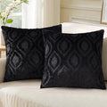 decorUhome Throw Pillow Covers 22x22 Inch Set of 2, Soft Plush Faux Wool Black by decorUhome
