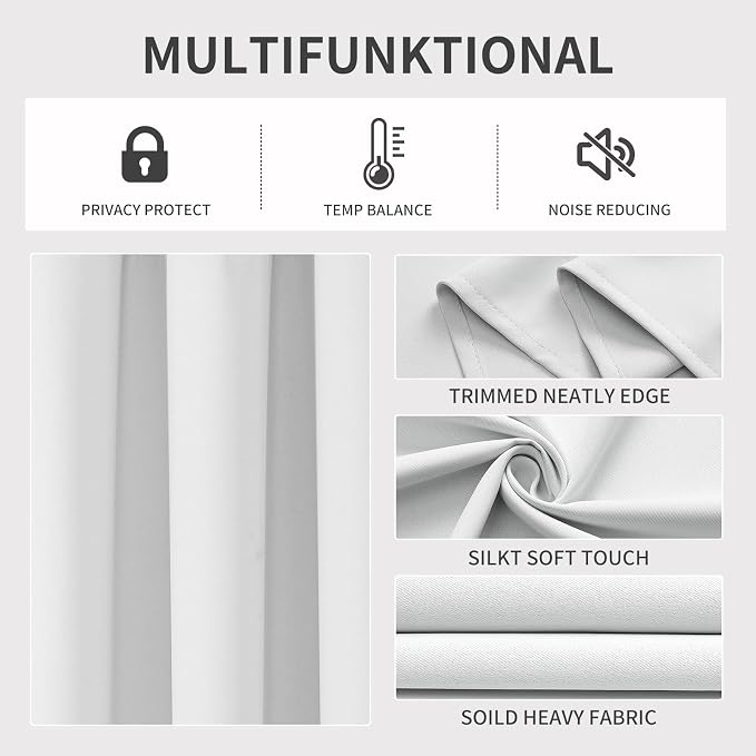 Joydeco Blackout Curtains 72 Inch Length 2 Panels Set, Thermal Insulated Long - Image 3