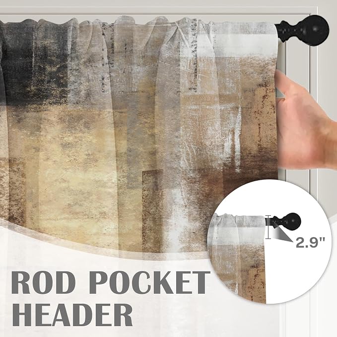 Emvency 4 Pack Valances Window Treatments, 52x12 Inch Rod Pocket Valances - Image 5