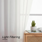 Aiyufeng 2 Pack: Basic Ivory Sheer Curtain Drapes - Image 2