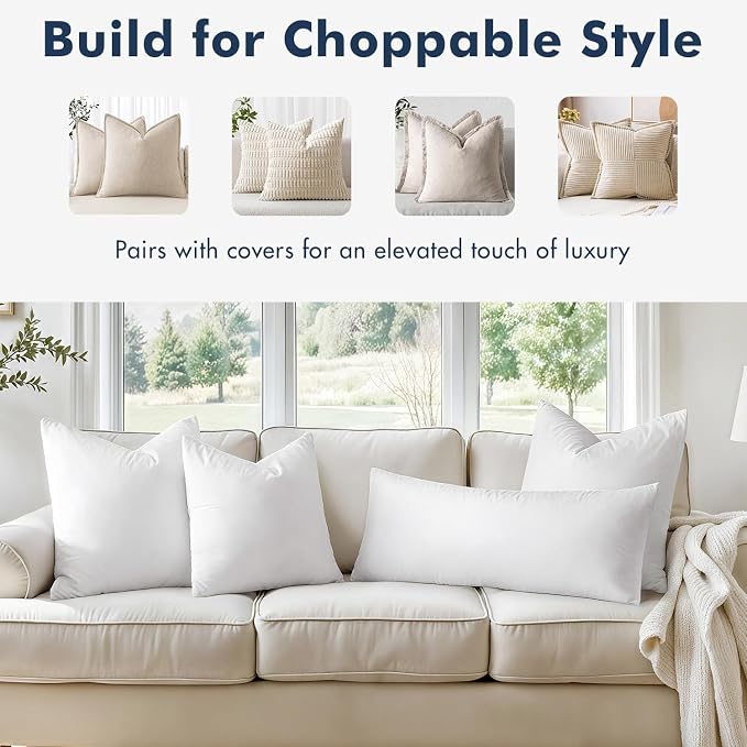 MIULEE 20x20 Pillow Inserts, Decorative Fluffy Throw Pillow Inserts Cotton - Image 4