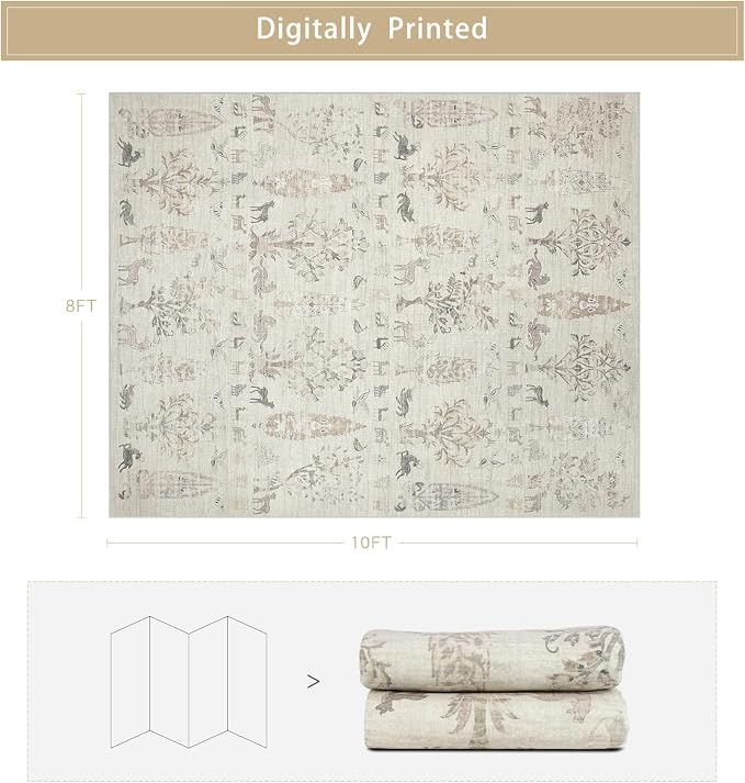 Washable Rugs 8x10 Area Rugs for Living Room, Dining Room- Large Ultra Soft - Image 2