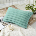 decorUhome Summer Cozy Faux Fur Throw Pillow Covers 12x20 Set of 2 Decorative - Image 4