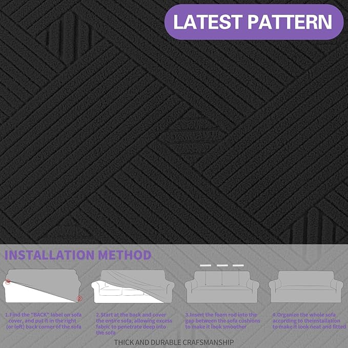 ZNSAYOTX Super Stretch Sofa Cover, New Striped Sofa Covers Fitted Slipcovers - Image 5
