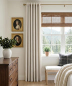 100% Blackout Linen Curtains 50" W x 84" L 2 Panels Set, Thermal Insulated Full - Image 2