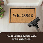 KANKUN Coco Coir Door Mat with Heavy Duty Backing, Welcome Doormat, Doormat - Image 6