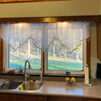 Molaxhome Swag Curtain 51 inch Length Rod Pocket Scalloped Curtain Valance - Image 5