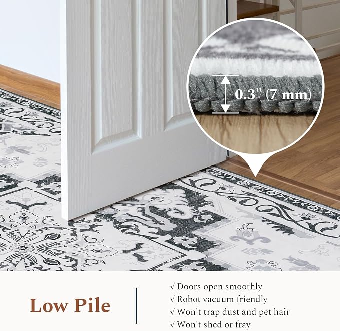 Rugflix 5x7 Area Rug for Living Room, Machine Washable Area Rugs - Image 4