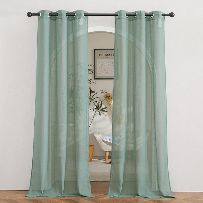 NICETOWN Linen Sheer Curtains Flax Textured by NICETOWN