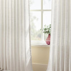 Pinch Pleated Linen Curtains 90 Inches Long 2 Panels - Image 2