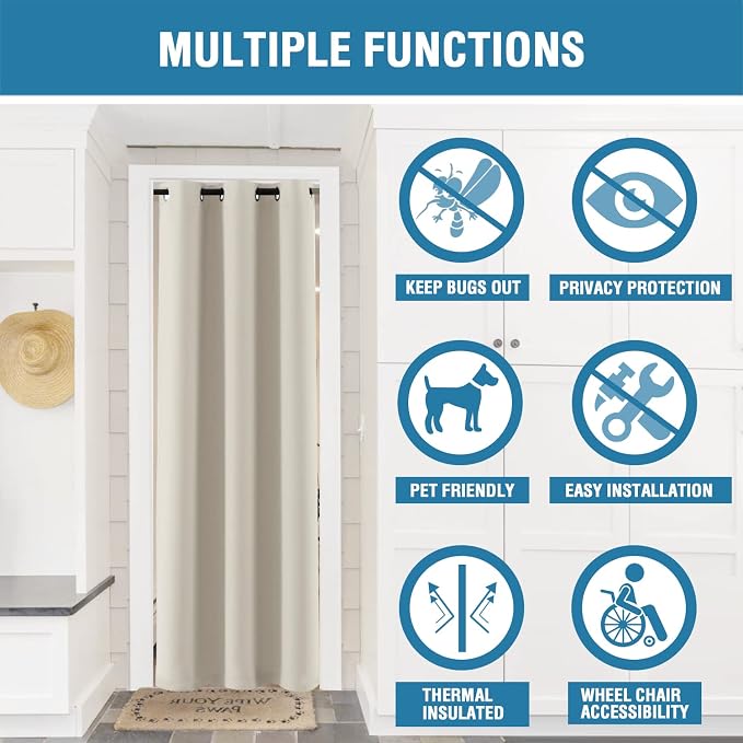 H.VERSAILTEX Doorway Curtain Blackout Closet Door Curtain Room Divider Window - Image 4