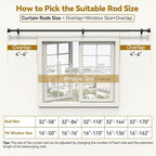 YaFex Curtain Rods 32-170 Inch, Heavy Duty 1 Inch Adjustable Curtain Rod - Image 7