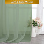 Aiyufeng Sage Green Curtains Sheer - Image 7