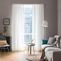 MIULEE White Sheer Curtains 96 inches Long Window Curtains 2 Panels Solid Color by MIULEE