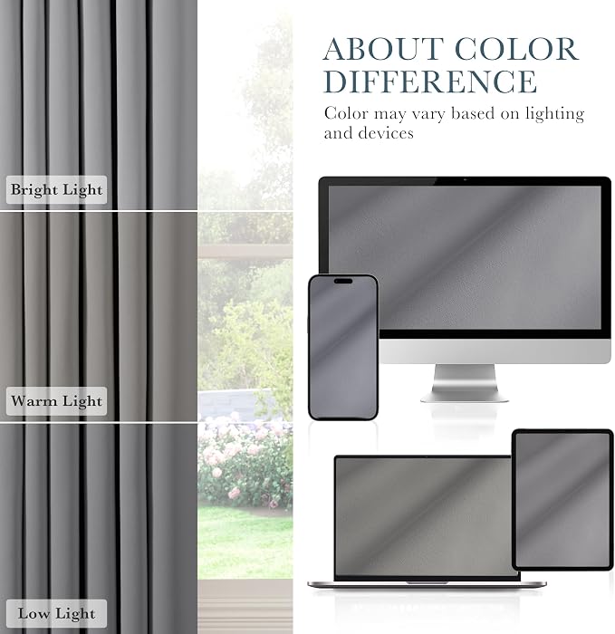 PONY DANCE Blackout Curtains for Bedroom, Room Darkening 96 inch Curtains 2 - Image 7