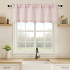 OVZME Blush Pink Valance for Windows, Light Filtering Faux Linen Textured Small by OVZME
