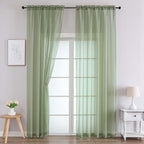 Chyhomenyc Sage Green Sheer Curtains 78 Inches Long 2 Panels Set by Chyhomenyc
