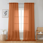 Aiyufeng Orange Sheer Curtains 96 Inches Long 2 Panels Set, Light Filtering by Aiyufeng