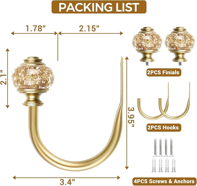 2 Pack Curtain Holdbacks, USFOOK Decorative Window Drapery Tiebacks, Curtain - Image 7