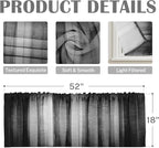 Emvency 2 Pack Dark Grey Valances Window Treatments, 52x18 Inch Rod Pocket - Image 3