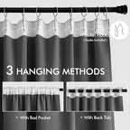 MIULEE Back Tab Grey Blackout Curtains 108 Inch Long 2 Panels Set - Image 3
